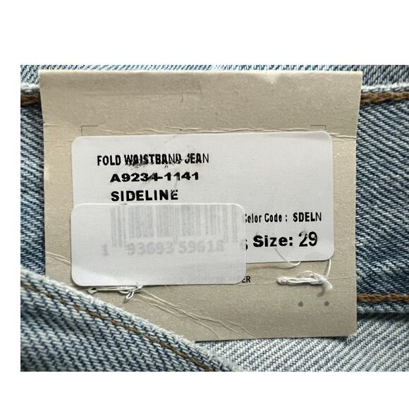 AGOLDE WOMENS 29 FOLDED WAISTBAND HIGH RISE ANKLE WIDE JEANS SIDELINE BLUE NEW - Picture 12 of 15